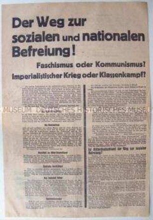 Sonderdruck der sudetendeutschen Kommunisten zur Wahl der Nationalversammlung der Tschechoslowakei 1935