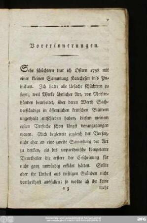 Vorerinnerungen.