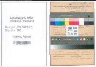 Entnazifizierung August Hoeing , geb. 08.12.1907 (Lehrer)