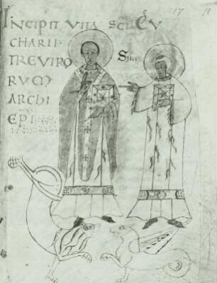 Vitae sanctorum: Die Heiligen Eucharius und Valerius, Blatt 17 r