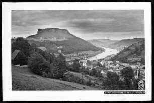 Blick auf die Stadt Königstein mit Lilienstein