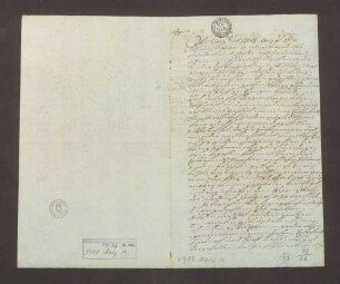 Erbbestandsbrief über das zur Pflege Schönau gehörige große Münch- und Teidinger Hofgut zu Edingen.