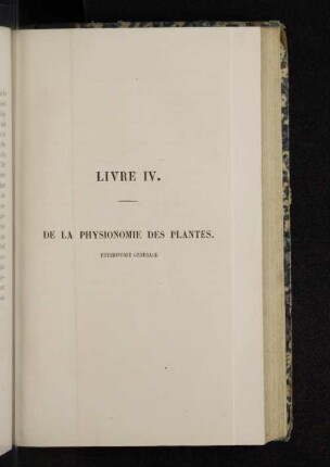 Livre IV. De la Physionomie des Plantes.