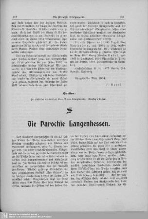 Die Parochie Langenhessen