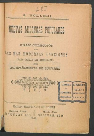 Nuevas milongas populares : gran colección de canciones para cantar con acompañamiento de guitarra