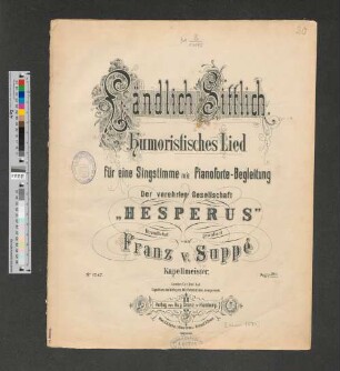 Ländlich-Sittlich : humoristisches Lied für eine Singstimme mit Pianoforte-Begleitung