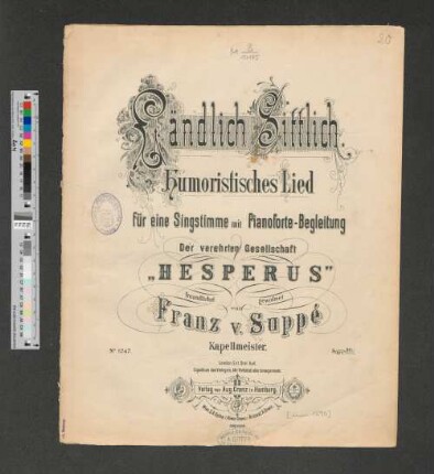 Ländlich-Sittlich : humoristisches Lied für eine Singstimme mit Pianoforte-Begleitung