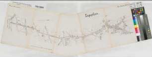 Bottrop (Bottrop) Essener Straßenbahnen Linie Borbeck - Bottrop Blatt 2 Lageplan 1895 1 : 2500 ca 33 x 110 Vervielfältigung mit Einzeichnung A. Philippi, Baurat KSM Nr. 1124,2