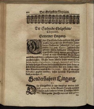 Der Siebende Edelgestein/ Chrylolith.