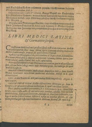Libri Medici Latine Et Germanice scripti.