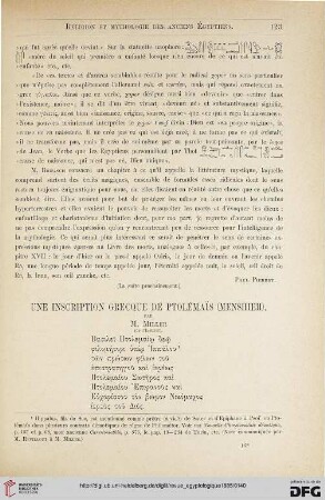4: Une inscription grecque de Ptolémai͏̈s (Menshieh)