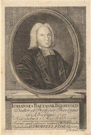 Dr. Johannes Balthasar Bernhold; geb. 03.05.1687