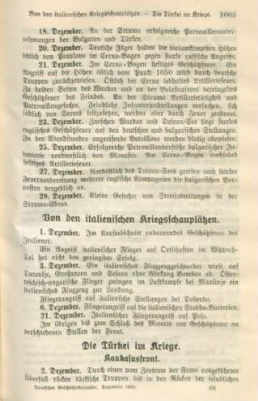 Von den italienischen Kriegsschauplätzen