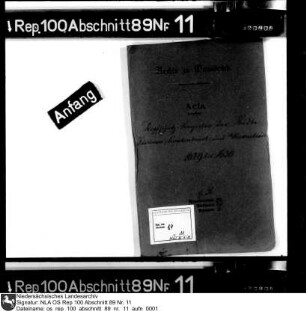Kopfschatzregister des Fleckens Fürstenau und der Städte Quakenbrück und Wiedenbrück