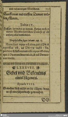 LXXXVIII. Gebet und Bekentnis eines Lügners