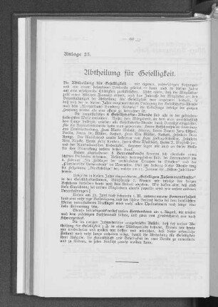 Anlage 23. Abtheilung für Geselligkeit.