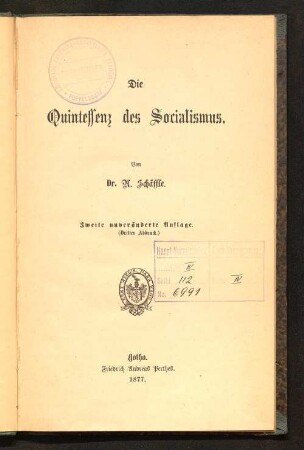 Die Quintessenz des Socialismus