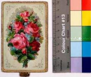 Faltkarte mit Blumenstrauß; um 1900