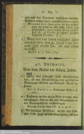 46. Abschnitt. Von dem Rechte der sechzig Jahre