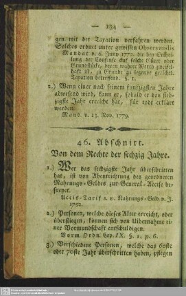 46. Abschnitt. Von dem Rechte der sechzig Jahre