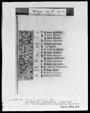 Lateinisch-französisches Stundenbuch — ---, Folio 2 recto - 13 versoTeilbordüre, Folio 10verso