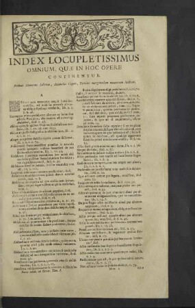 Index Locupletissimus omnium, quae in hoc opere continentur.