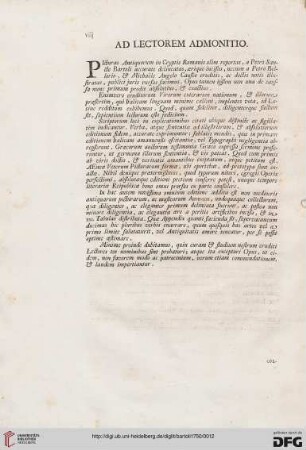 Ad lectorem admonitio
