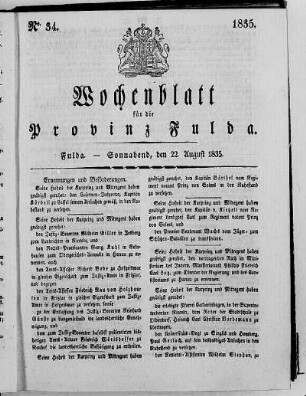 Nr. 34, Ausgabe vom 22. August 1835