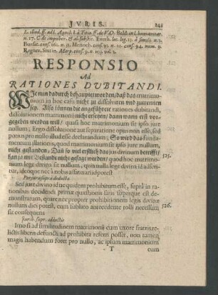 Responsio Ad Rationes Dubitandi.
