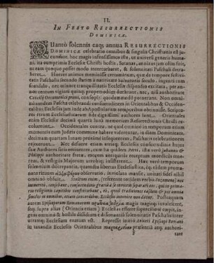 II. In Festo Resurrectionis Dominicae