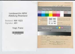 Entnazifizierung Franz Vogt , geb. 19.06.1893 (Verw.Angest.)