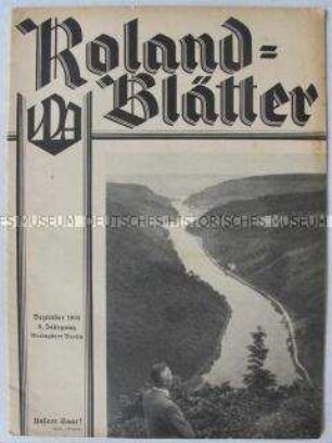 Monatszeitschrift "Roland-Blätter" u.a. zur bevorstehenden Volksabstimmung im Saarland