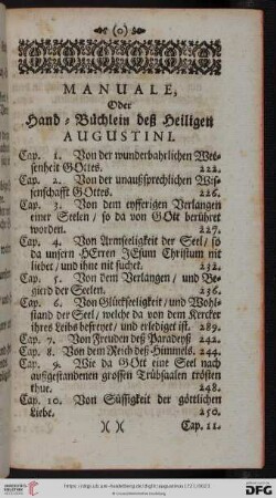 Manuale, oder: Hand-Büchlein des Heiligen Augustini