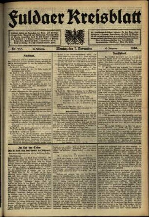Ausgabe vom Montag, den 07. November 1910.