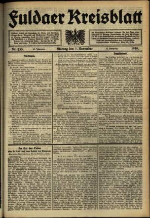 Ausgabe vom Montag, den 07. November 1910.