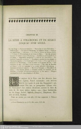 Chapitre III. La Biére A Strasbourg Et En Alsace Jusqu´au XVIIIe Siècle