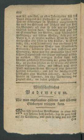 Wirthschaftliches Vademecum
