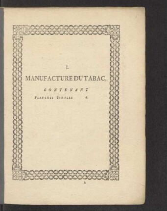 Manufacture du tabac : contenant planches simples