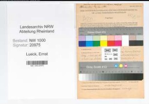 Entnazifizierung Ernst Lueck, geb. 15.03.1902 (Postsekretaer)