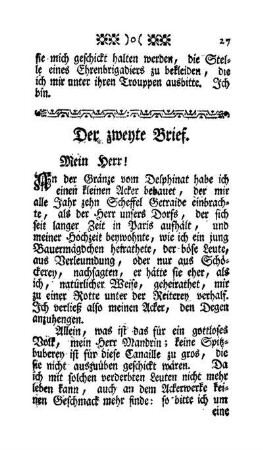 Der zweyte Brief - Mein Herr!
