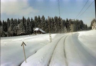 Verschneite Höllentalbahn; Abschnitt Tunnel - Hinterzarten