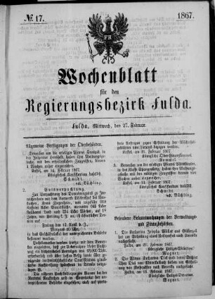 Nr. 17, Ausgabe vom 27. Februar 1867