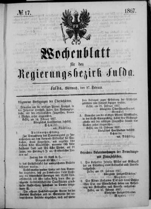 Nr. 17, Ausgabe vom 27. Februar 1867