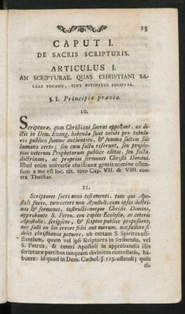 Caput I. De Sacris Scripturis