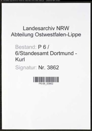 Heiratsregister Standesamt Dortmund-Kurl (XV)