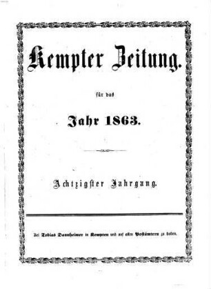 Kemptner Zeitung. 1863,1 = Jg. 80