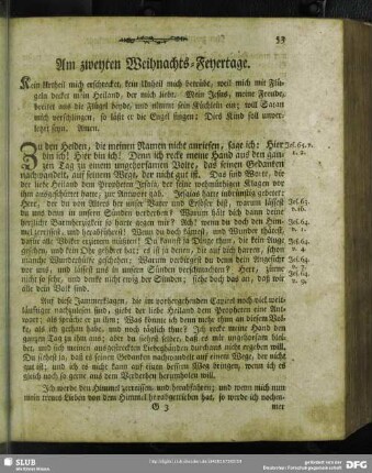 Am zweyten Weihnachts-Feyertage
