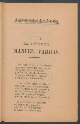 El payador Manuel Vargas