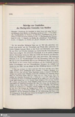Beiträge zur Geschichte des Markgrafen Gunzelin von Meißen