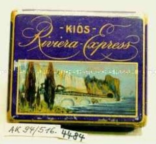 Blechdose für 20 Stück Zigaretten "- KIOS - Riviera-Express"